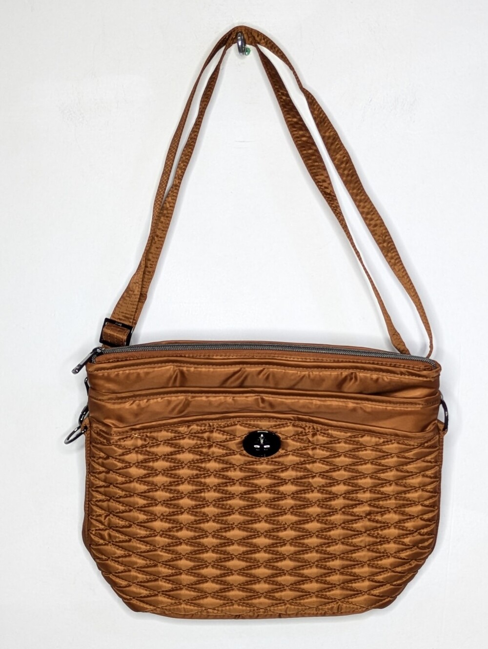 Lug Adagio Brown Quilted Crossbody Bag Purse